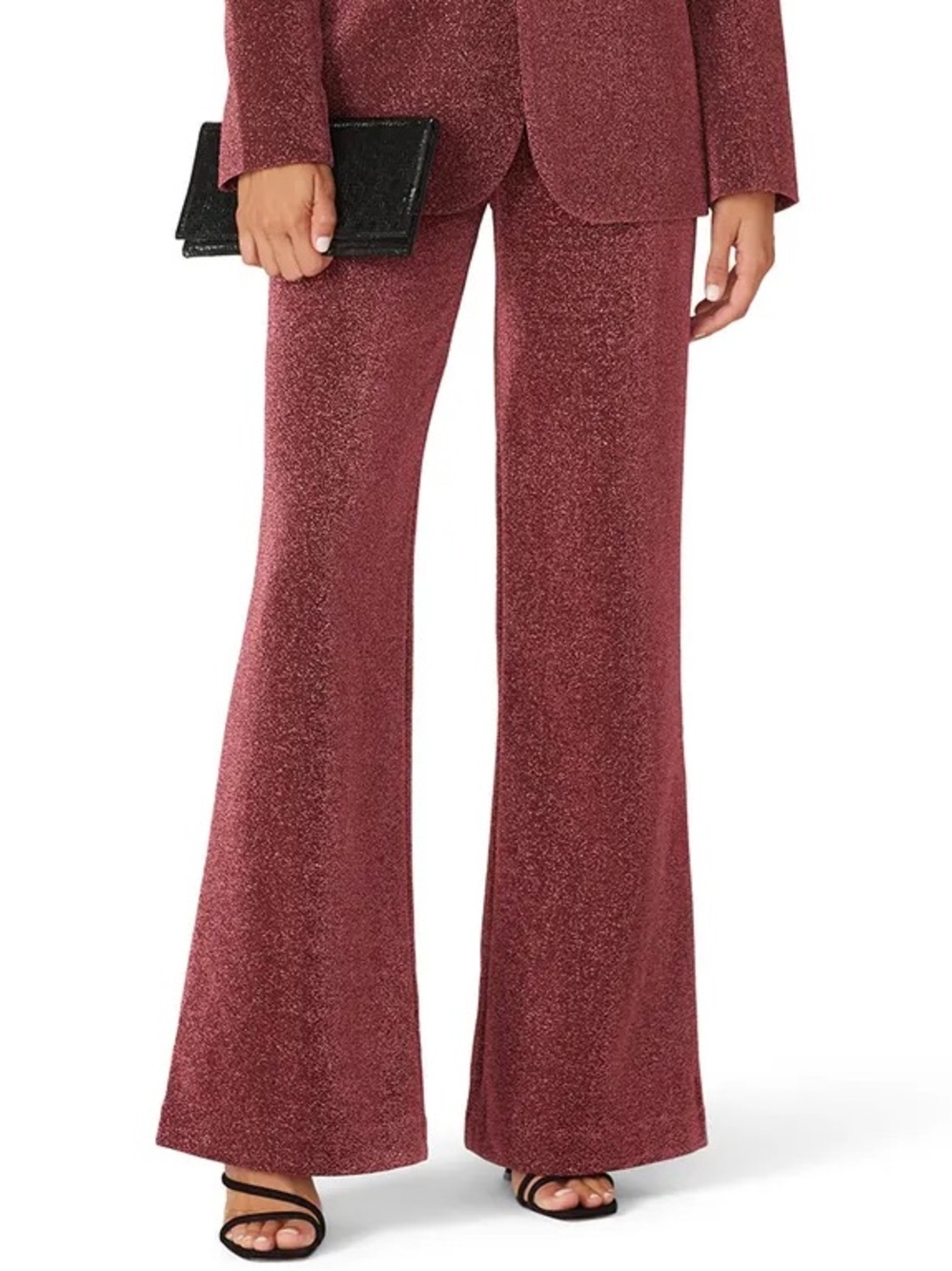 Neon Blonde Sparkling Burgundy Seventeen Wide Leg Trousers Medium Avant Garde